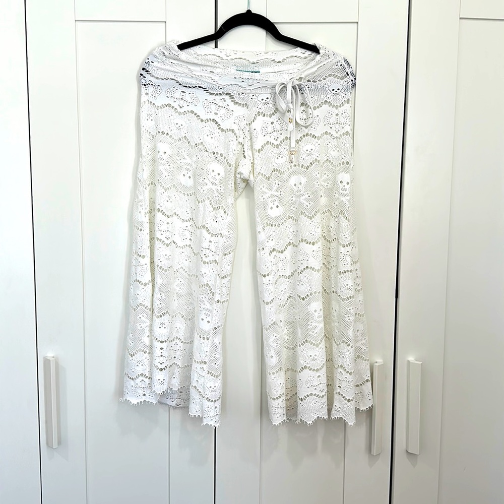 Letarte  skulls hand made coverup swimwear capri